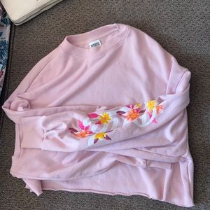 Pink cropped VS long sleeve shirt, sized XS.
